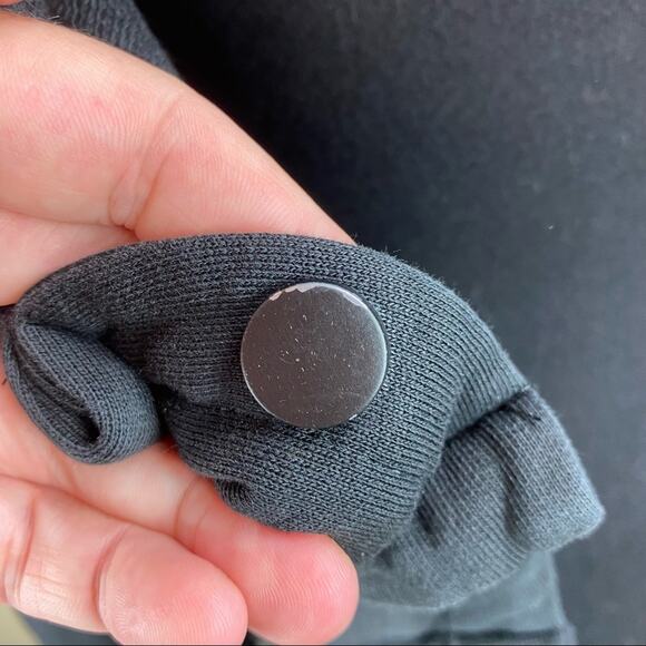 Angels Never Die Womens Black Asymmetric Snap Front Sweatshirt Coat - Picture 8 of 12